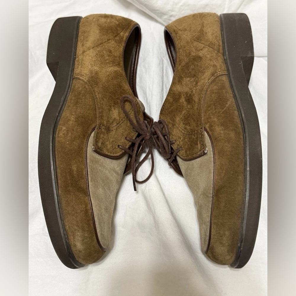 Vintage Hush Puppies Lee brown & tan suede Oxford shoes - Picture 3 of 7